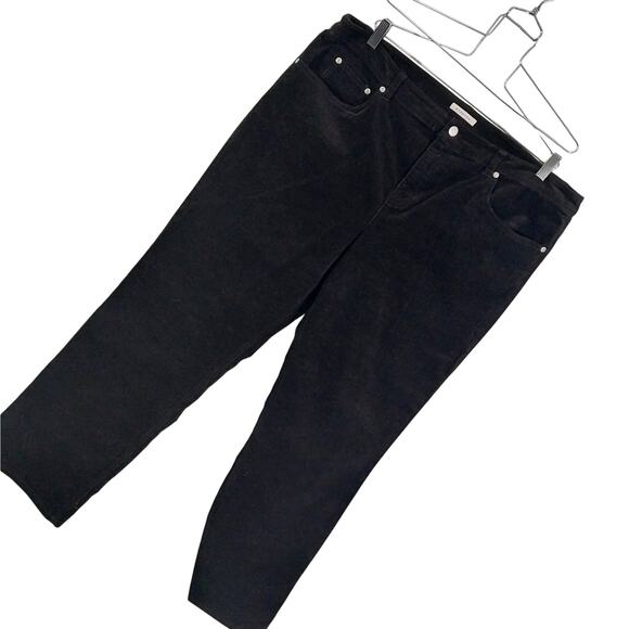 JONES NEW YORK! ESPRESSO BROWN FINE WALE CORDUROY STRAIGHT LEG PANTS! SZ 18 - Picture 1 of 11